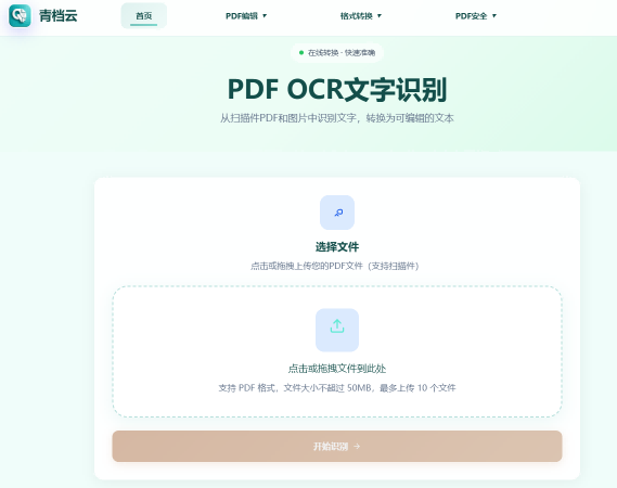 上传PDF文件进行OCR识别